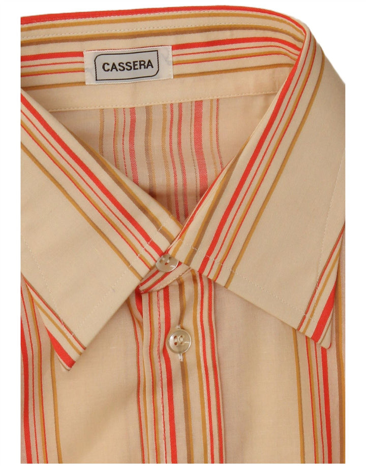 Cassera Mens Shirt Medium Orange Striped