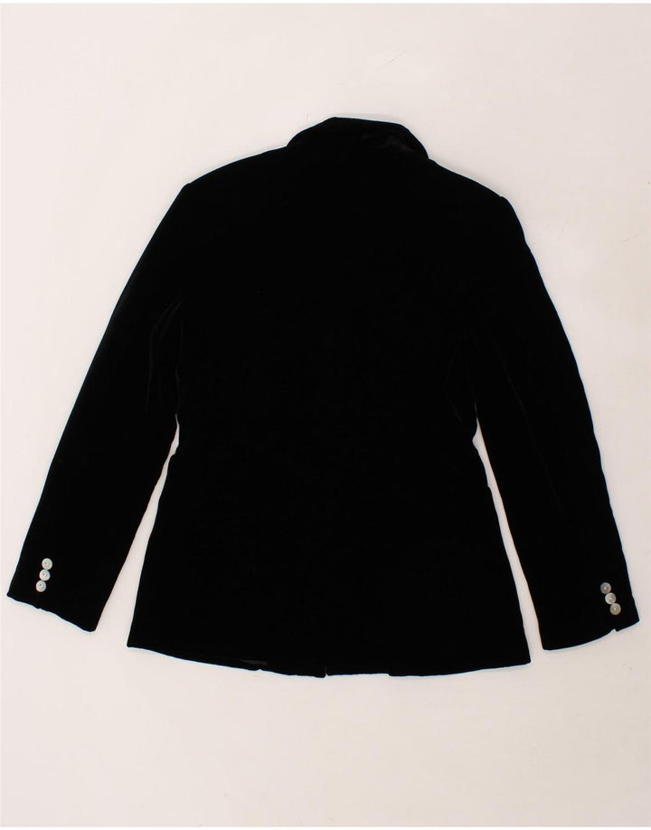 BLU NAUTA Womens 4 Button Blazer Jacket EU 36 Small Black Silk Vintage Blu Nauta and Second-Hand Blu Nauta from Messina Hembry 