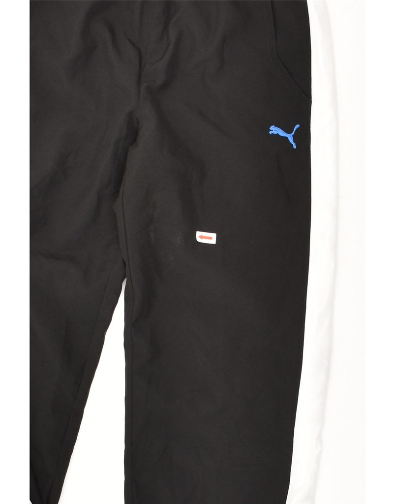 PUMA Boys Tracksuit Trousers Joggers 7-8 Years Small Black Colourblock | Vintage Puma | Thrift | Second-Hand Puma | Used Clothing | Messina Hembry 