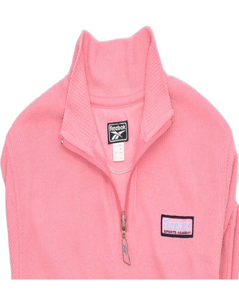 REEBOK Girls Sweatshirt Jumper 9-10 Years Pink Polyester | Vintage | Thrift | Second-Hand | Used Clothing | Messina Hembry 