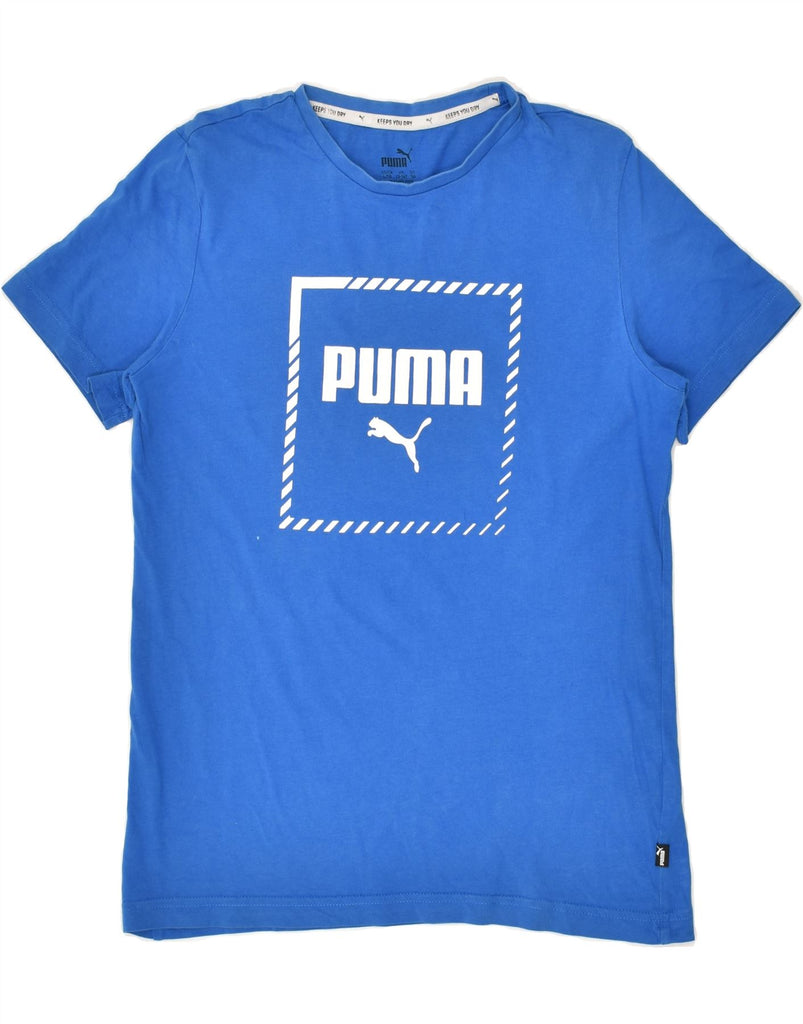 PUMA Boys Graphic T-Shirt Top 13-14 Years Blue Cotton | Vintage Puma | Thrift | Second-Hand Puma | Used Clothing | Messina Hembry 