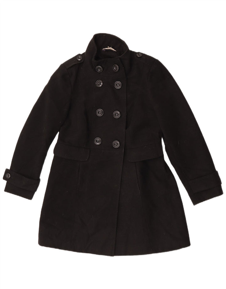 Marks & Spencer Womens Petite Pea Coat UK 10 Small  Black Polyester