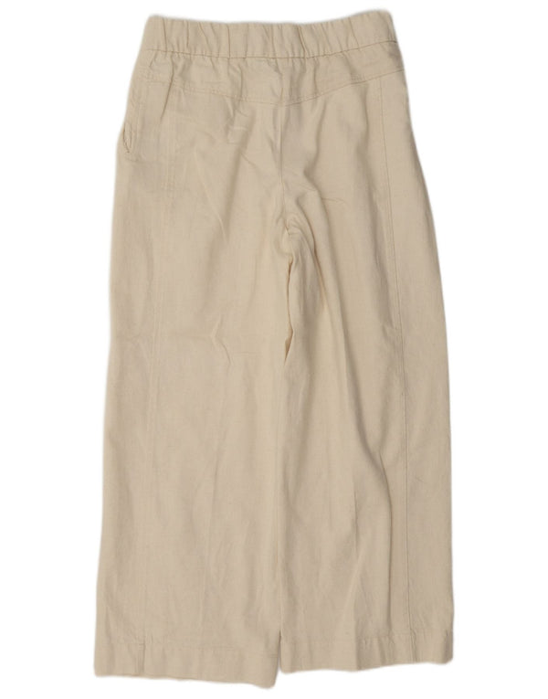 Zara Womens High Waist Pegged Casual Trousers XS W24 L26 Beige Cotton