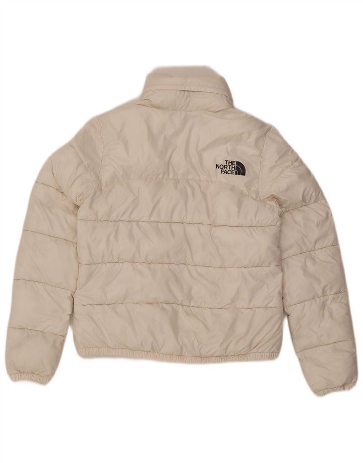 The North Face Womens Hooded Padded Jacket UK 10 Small White Polyester