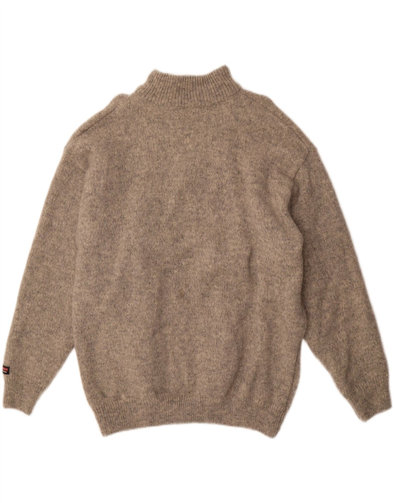 ESKIMO Mens Graphic Zip Neck Jumper Sweater XL Grey Wool Vintage Eskimo and Second-Hand Eskimo from Messina Hembry 