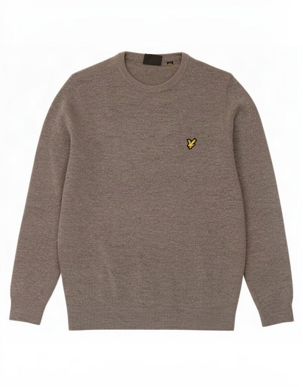Lyle & Scott Mens Crew Neck Jumper Sweater Medium Grey Flecked Lambswool