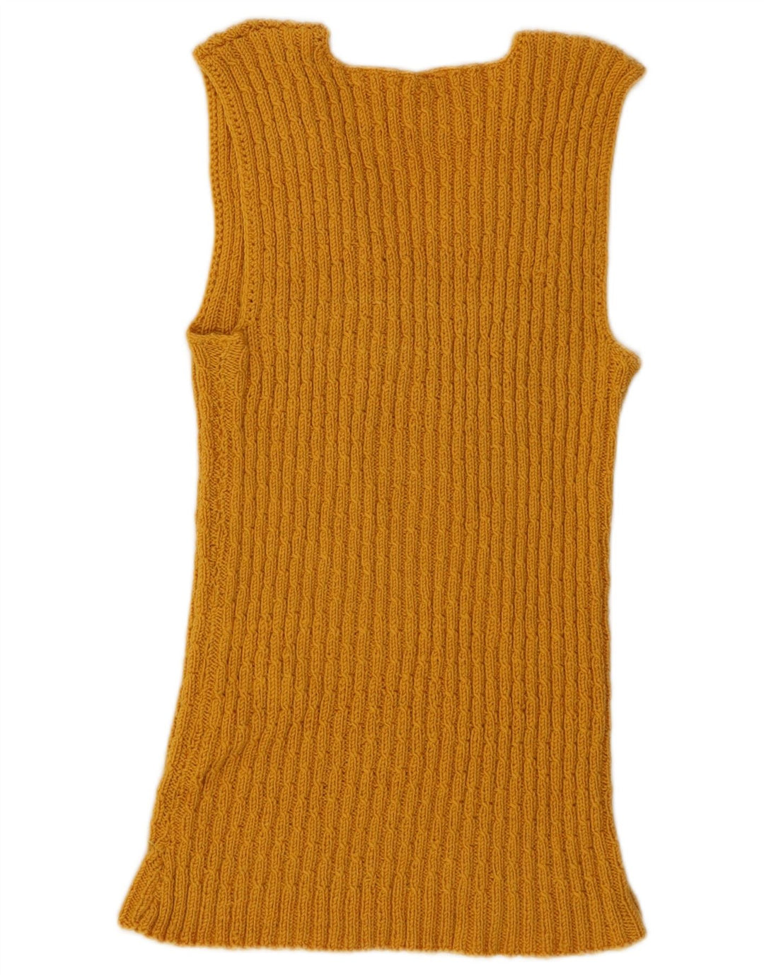 Vintage Womens Vest Tank Top UK 2 2XS Yellow