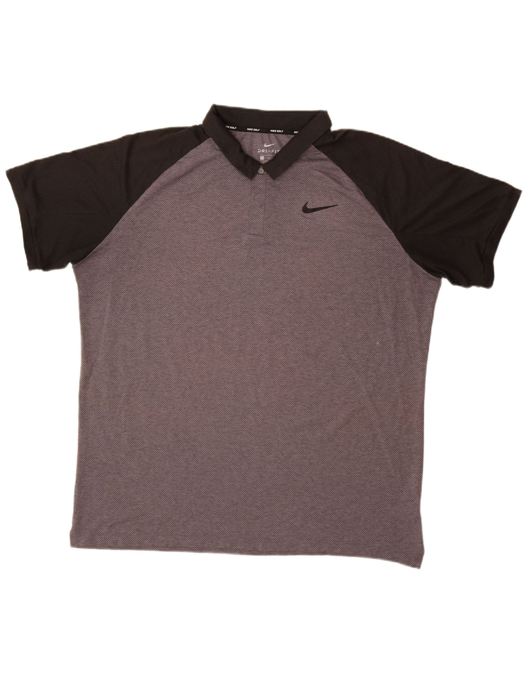 NIKE Mens Dri Fit Polo Shirt XL Grey Colourblock Polyester