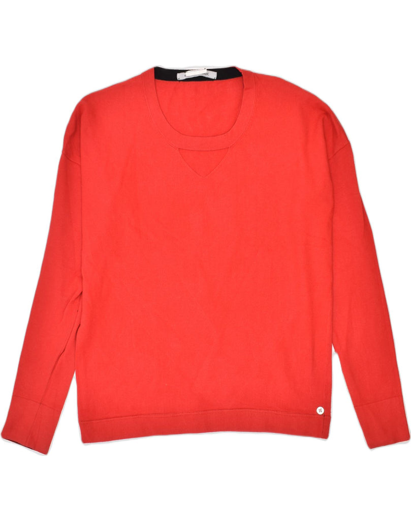 PENNY BLACK Womens Crew Neck Jumper Sweater UK 14 Large Red Cotton | Vintage | Thrift | Second-Hand | Used Clothing | Messina Hembry 