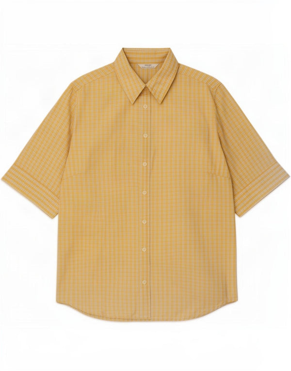 Marks & Spencer Womens St. Michael Shirt UK 12 Medium Yellow Check
