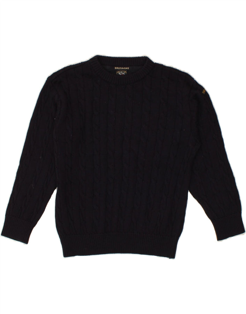 PAUL & SHARK Boys BRETAGNE Crew Neck Jumper Sweater 7-8 Years Navy Blue Vintage Paul & Shark and Second-Hand Paul & Shark from Messina Hembry 