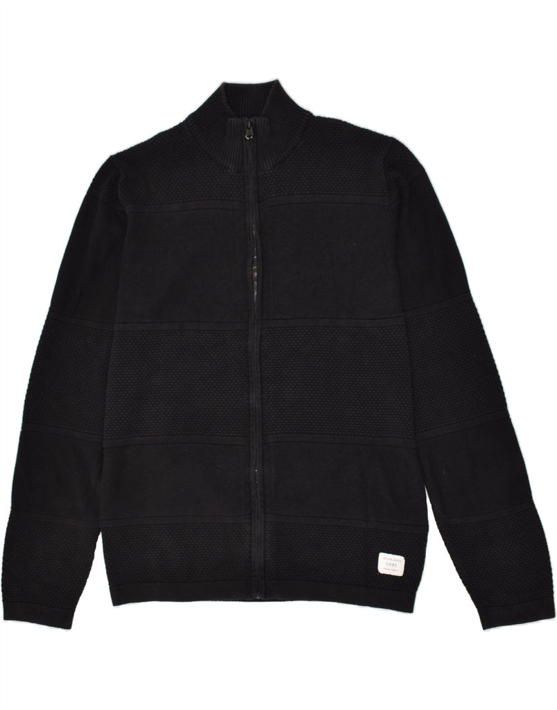 JACK & JONES Mens Core Cardigan Sweater Medium Black Cotton | Vintage Jack & Jones | Thrift | Second-Hand Jack & Jones | Used Clothing | Messina Hembry 