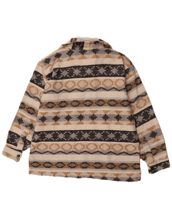 Yachting Club Mens Pullover Flannel Shirt Large Multicoloured Geometric