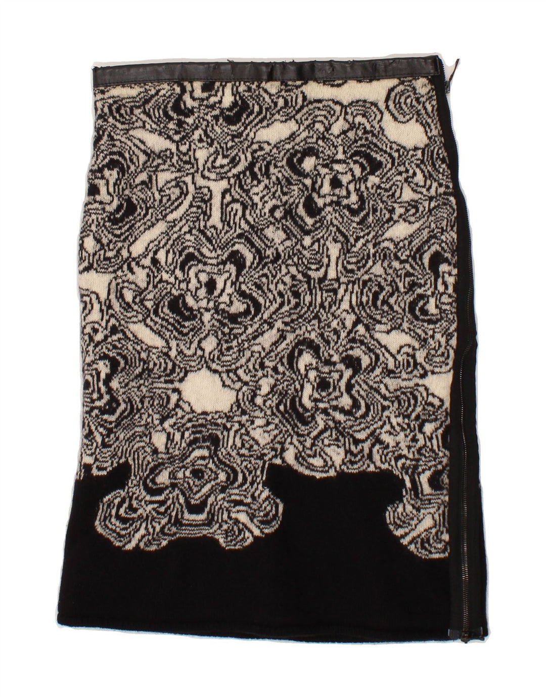 ICEBERG Womens Abstract Pattern Straight Skirt W28 Medium  Black Vintage Iceberg and Second-Hand Iceberg from Messina Hembry 