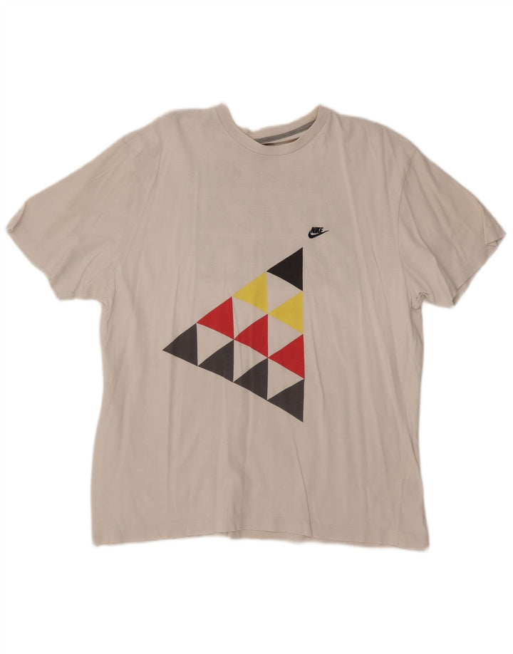 NIKE Mens Graphic T-Shirt Top UK 45/47 XL White Cotton