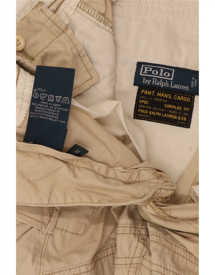 Polo Ralph Lauren Mens Cargo Shorts W31 Medium Beige Cotton