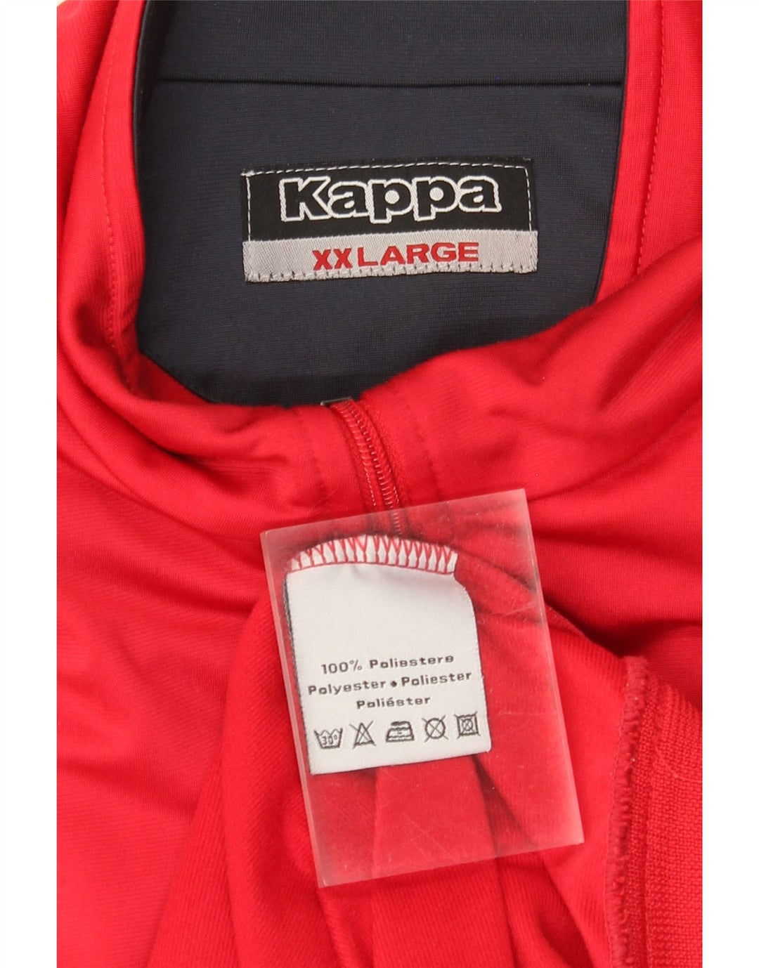 Kappa Mens Tracksuit Top Jacket 2XL Red Polyester