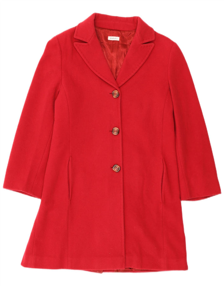 Max & Co. Womens Overcoat UK 12 Medium Red