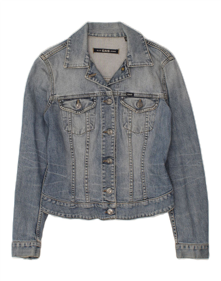 GAS Womens Crop Denim Jacket UK 6 XS Blue Cotton Vintage Gas and Second-Hand Gas from Messina Hembry 