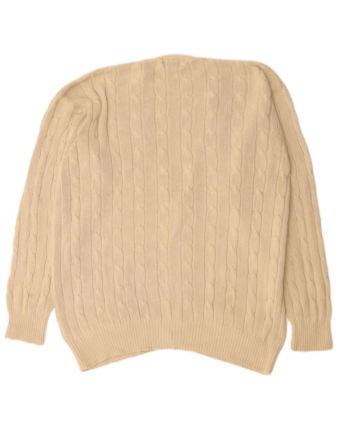 Kappa Mens Cardigan Sweater XL Beige Cotton