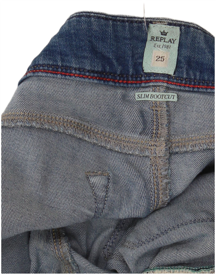 Replay Womens Slim Bootcut Jeans W25 L32 Blue