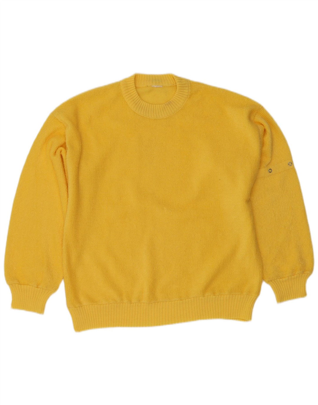 Vintage Mens Crew Neck Jumper Sweater Small Yellow