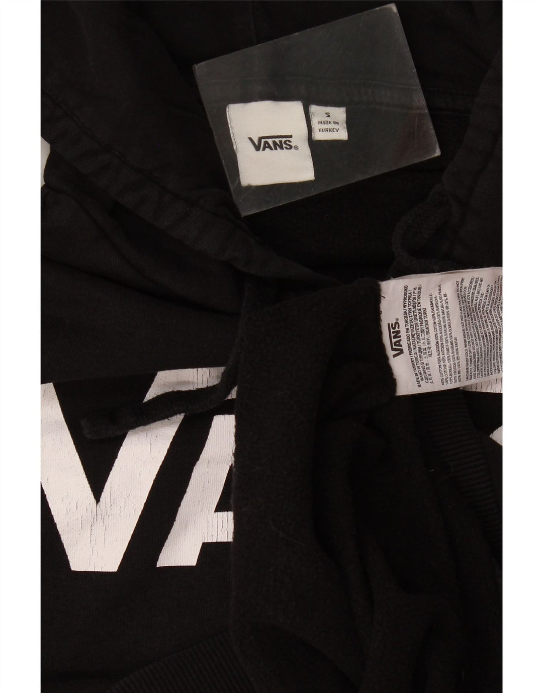Vans Mens Graphic Hoodie Jumper Small Black Cotton