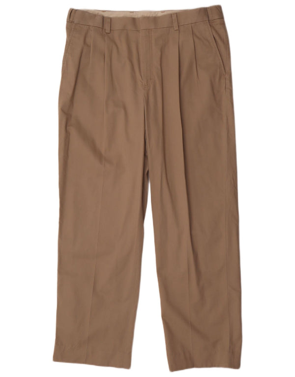 L.L.BEAN Mens Pegged Chino Trousers W37 L31 Beige Cotton