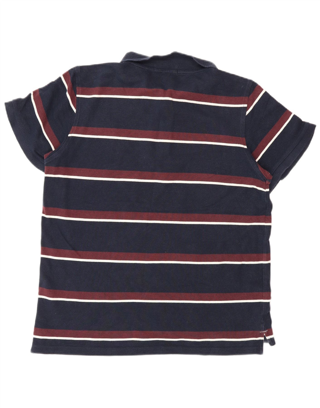 Lyle & Scott Mens Heritage Polo Shirt Medium Navy Blue Striped Cotton