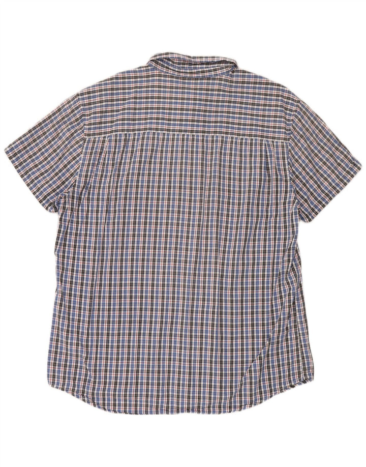 Wrangler Mens Short Sleeve Regular Fit Shirt 2XL Blue Check Cotton