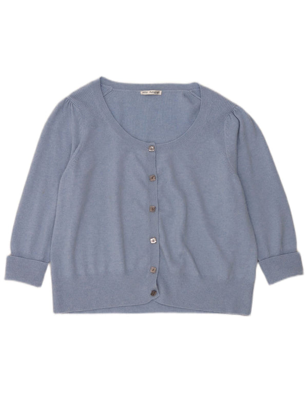 Marks & Spencer Womens Cardigan Sweater UK 22 3XL Blue Cashmere