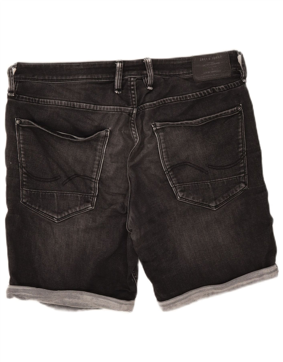 Jack & Jones Mens Regular Fit Denim Shorts XL W38 Grey Cotton