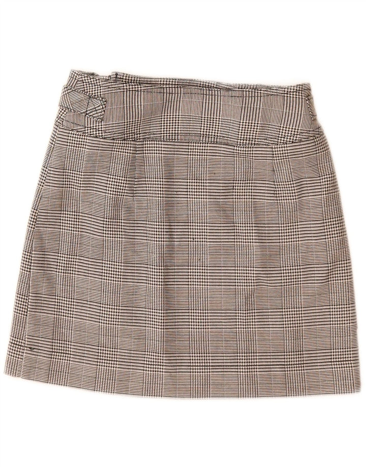 Topshop Womens Mini Skirt UK 6 XS W24 Grey Check Polyester