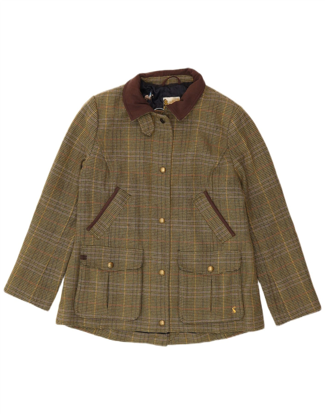 Joules Womens Country Jacket UK 16 Large Green Plaid Wool