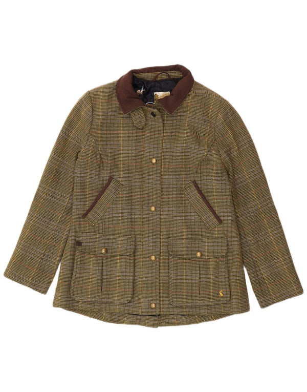 Joules Womens Country Jacket UK 16 Large Green Plaid Wool