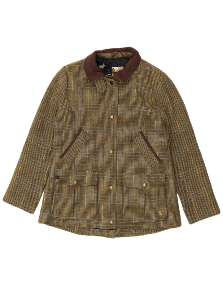 Joules Womens Country Jacket UK 16 Large Green Plaid Wool