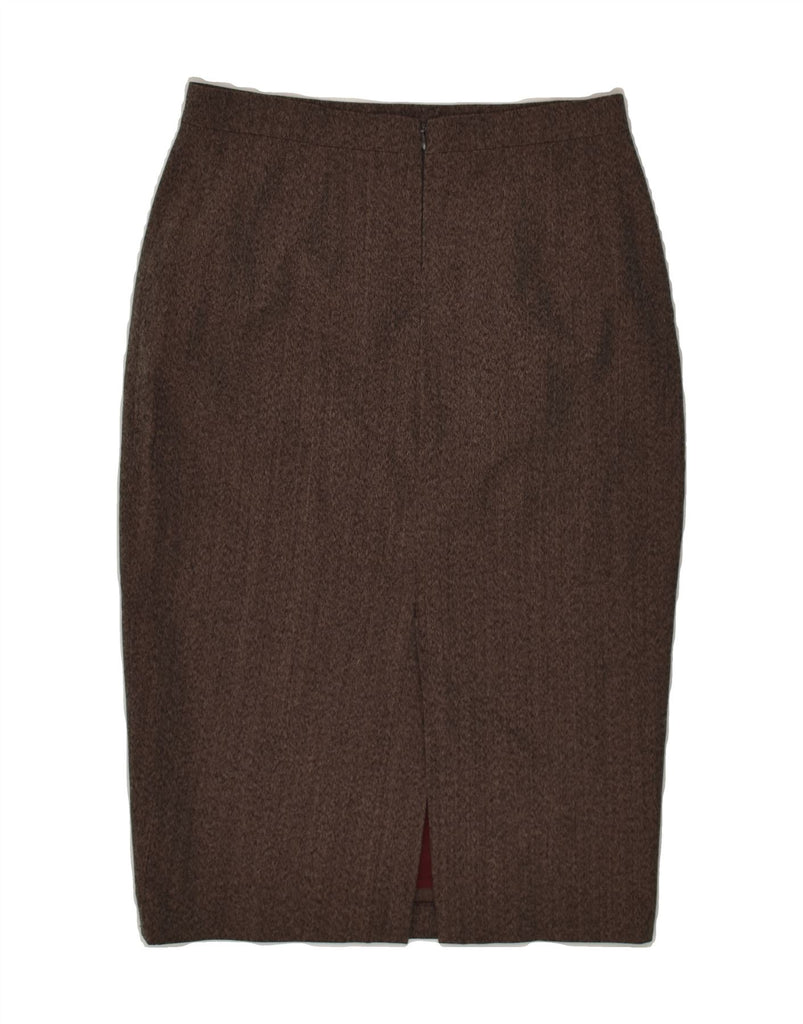 VINTAGE Womens Pencil Skirt IT 44 Medium W29  Brown Polyester | Vintage Vintage | Thrift | Second-Hand Vintage | Used Clothing | Messina Hembry 