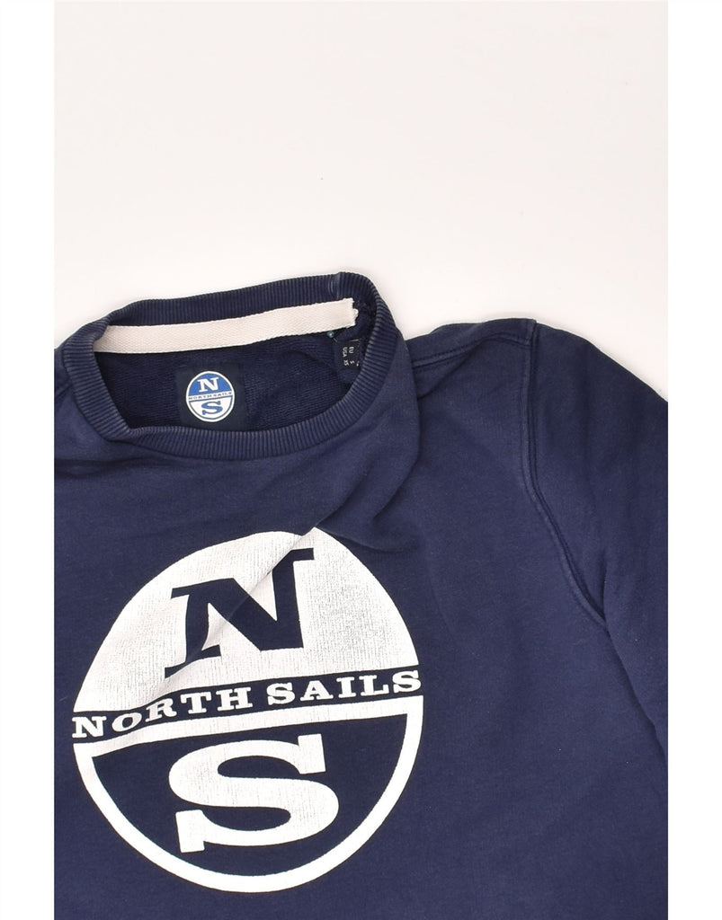 NORTH SAILS Mens Graphic Sweatshirt Jumper Small Navy Blue | Vintage North Sails | Thrift | Second-Hand North Sails | Used Clothing | Messina Hembry 