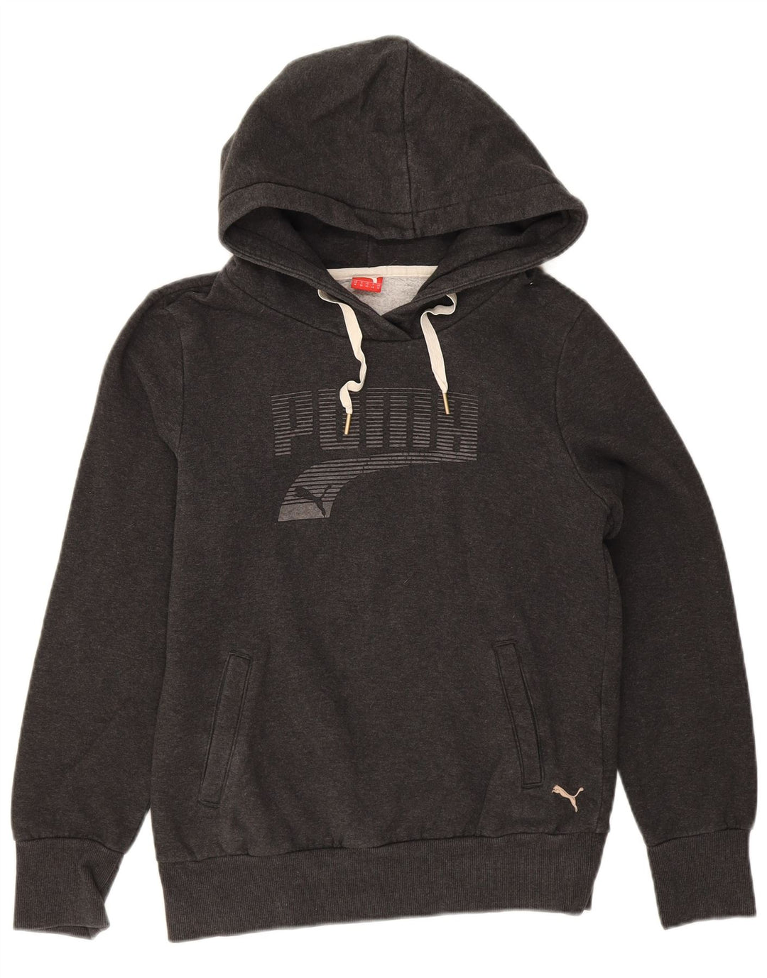 Puma Womens Graphic Hoodie Jumper UK 12 Medium  Black