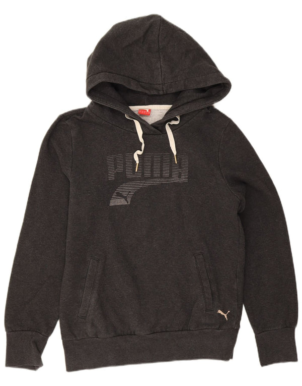 Puma Womens Graphic Hoodie Jumper UK 12 Medium  Black
