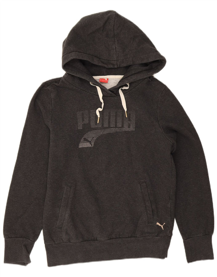 Puma Womens Graphic Hoodie Jumper UK 12 Medium  Black