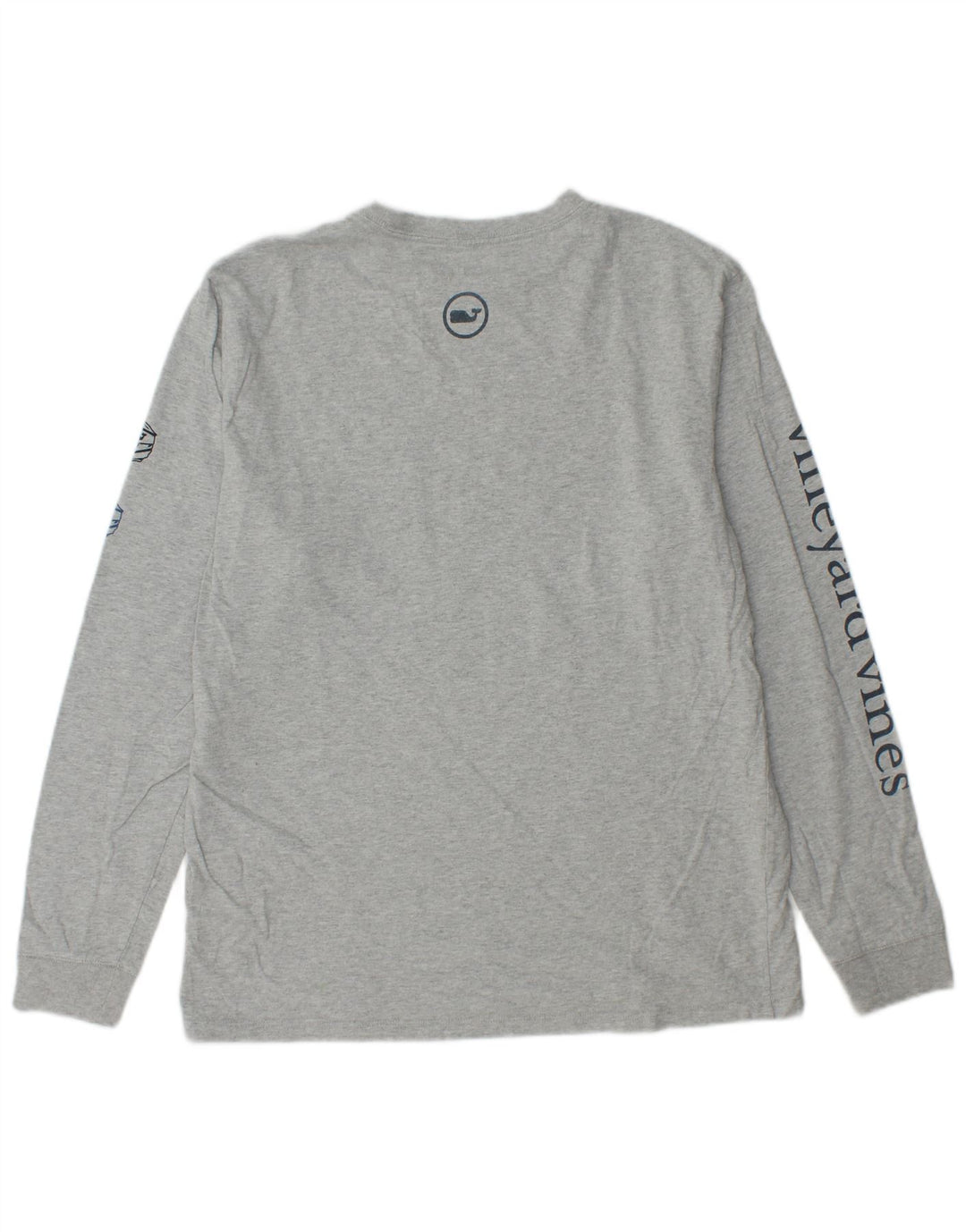 VINEYARD VINES Mens Graphic Top Long Sleeve Small Grey Cotton