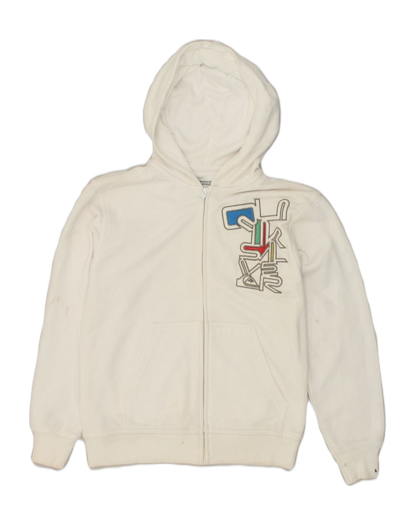 QUIKSILVER Boys Graphic Zip Hoodie Sweater 11-12 Years White Cotton | Vintage Quiksilver | Thrift | Second-Hand Quiksilver | Used Clothing | Messina Hembry 