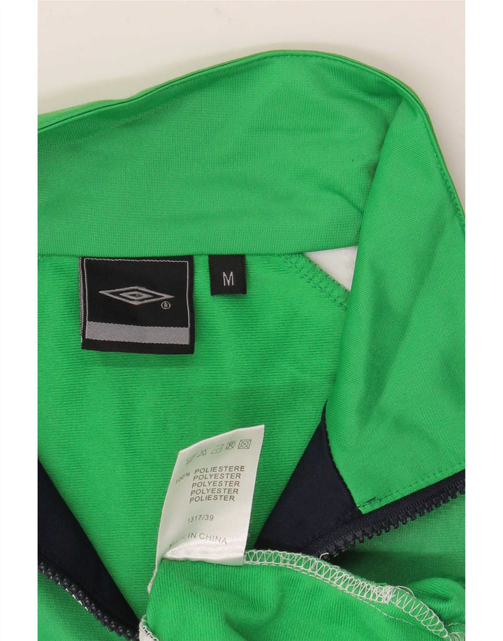 Umbro Mens Graphic Tracksuit Top Jacket Medium Green Colourblock Polyester