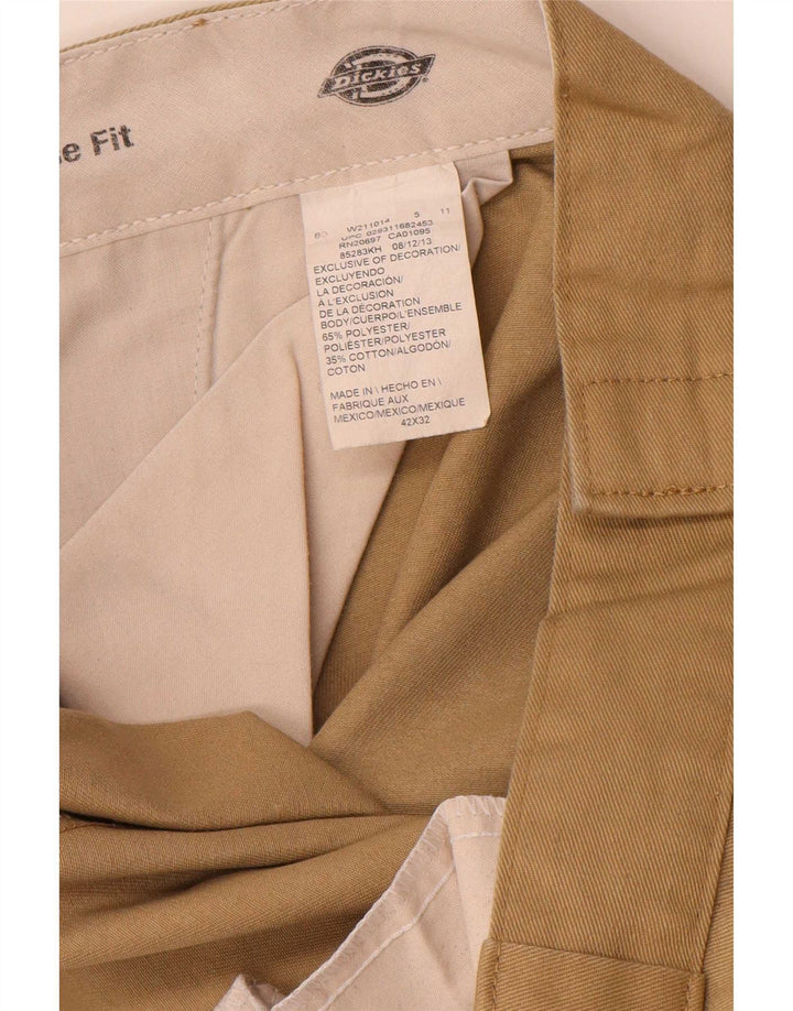 Dickies Mens Loose Fit Cargo Trousers W42 L32 Beige Polyester