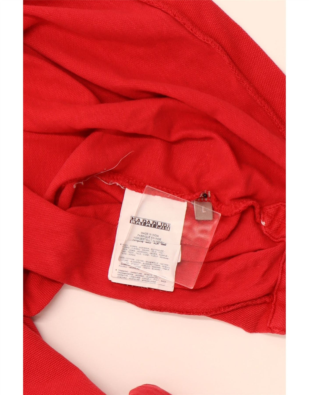 NAPAPIJRI Mens Polo Shirt Large Red Cotton