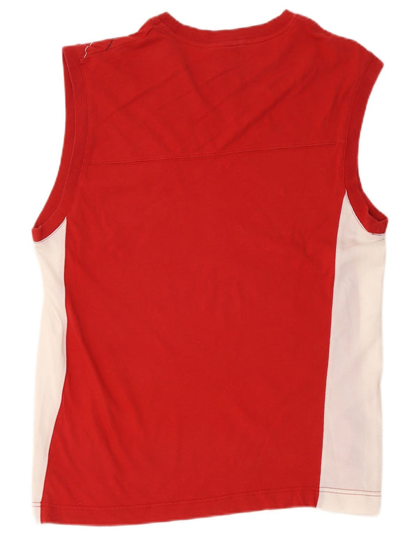 Nike Mens Graphic Vest Top Large Red Colourblock Cotton