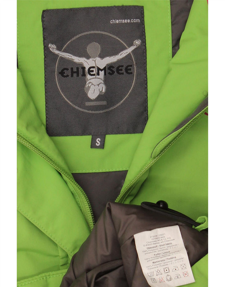 Chiemsee Womens Hooded Ski Jacket UK 10 Small Green Colourblock Polyamide