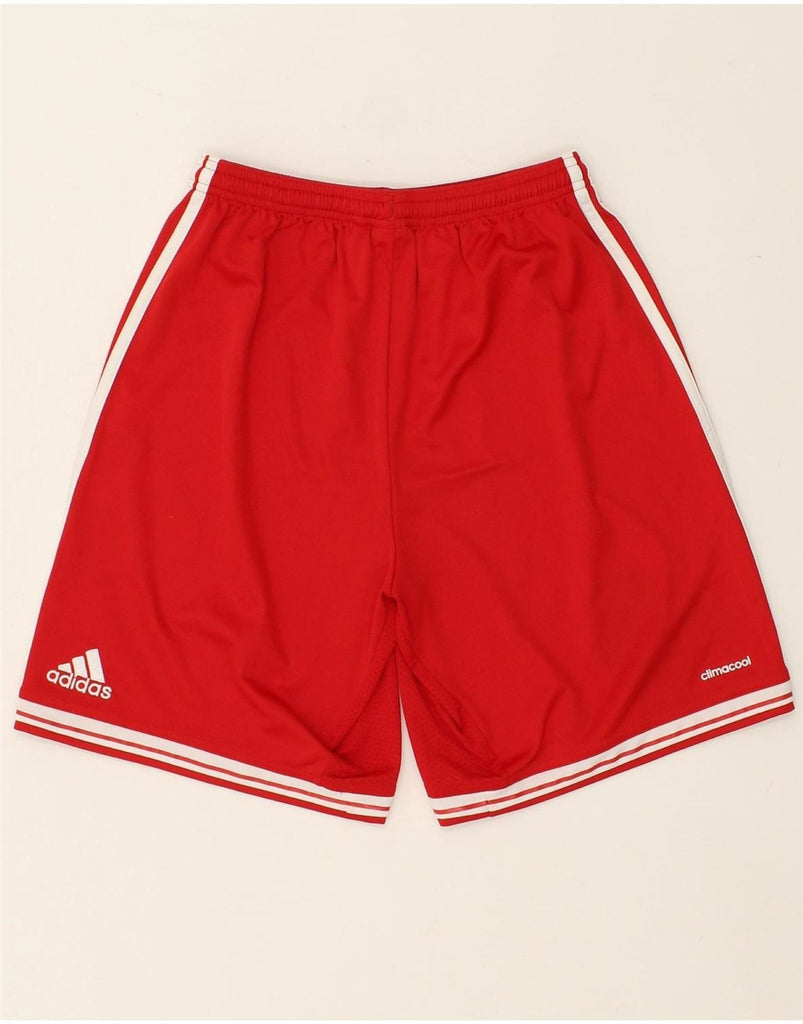 ADIDAS Boys FC Bayern Munchen Graphic Sport Shorts 15-16 Years Red Vintage Adidas and Second-Hand Adidas from Messina Hembry 