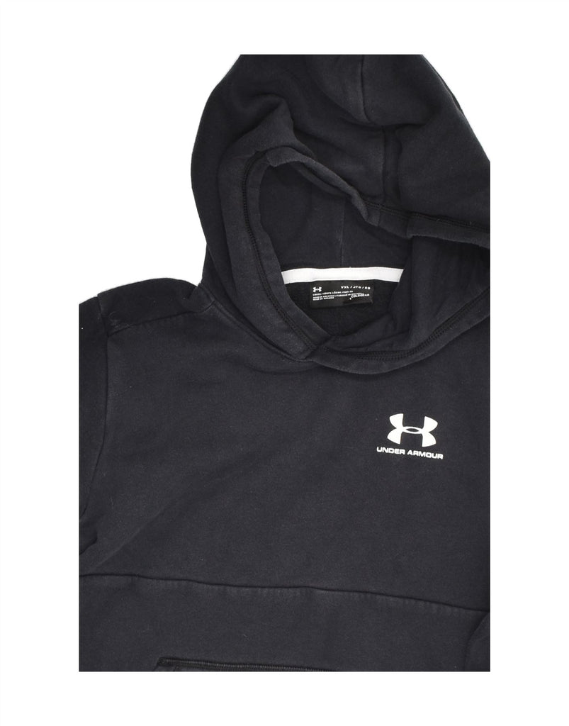 UNDER ARMOUR Boys Hoodie Jumper 10-11 Years XL Black Cotton | Vintage Under Armour | Thrift | Second-Hand Under Armour | Used Clothing | Messina Hembry 